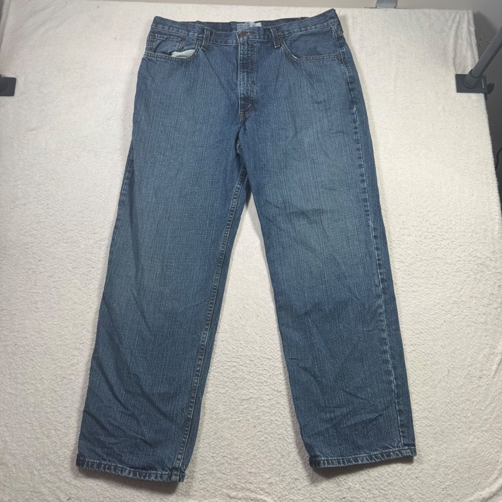 Levi Strauss Signature Relaxed Fit Jeans Mens 38x30 Blue Good Denim Straight Leg